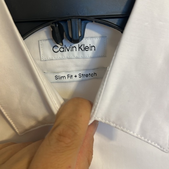 Calvin Klein white button slim fit stretch - Picture 3 of 5